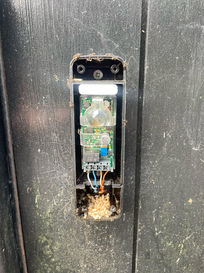 Gate control, wires and mother board visible