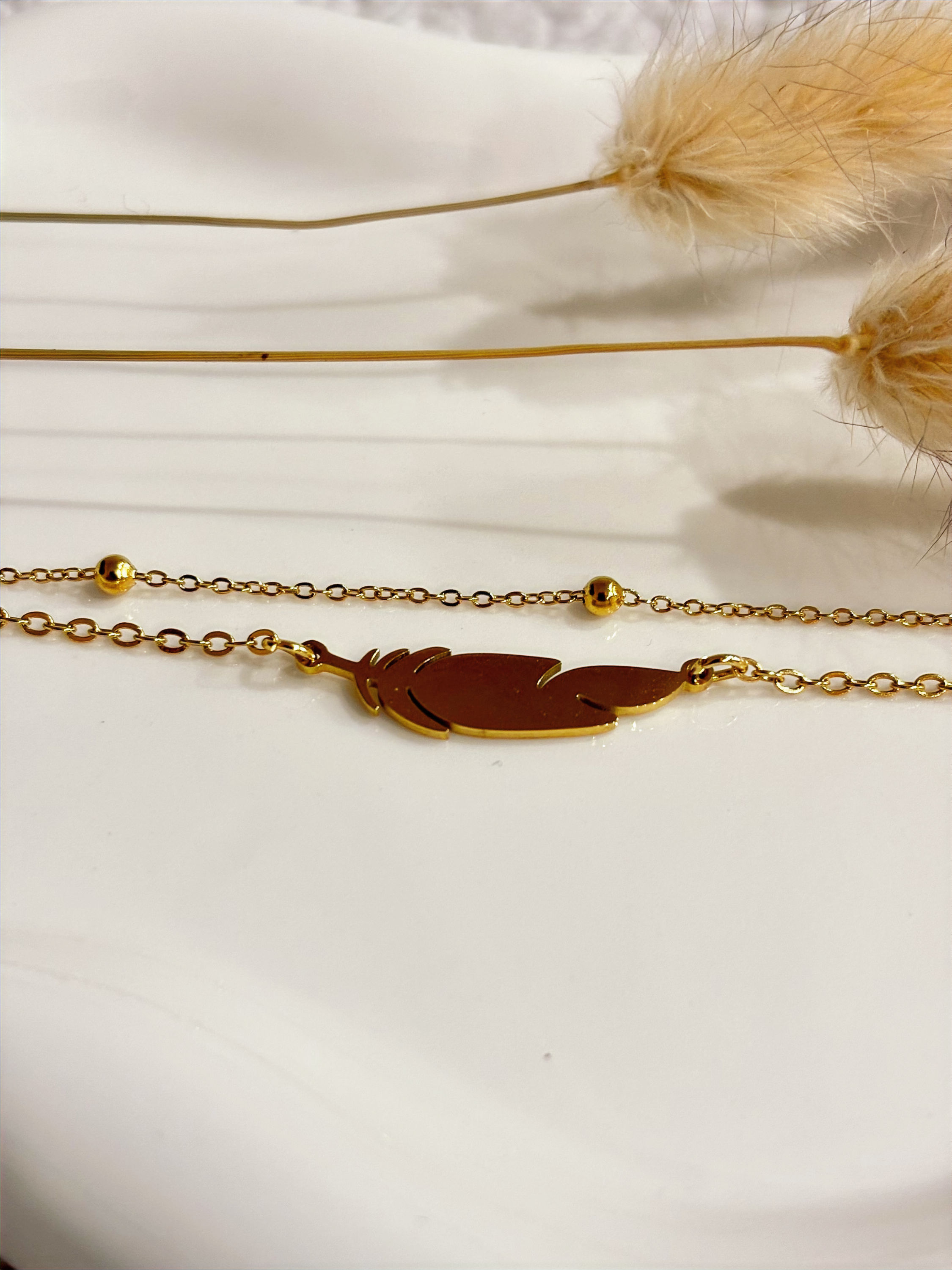 Golden Leaf Duo Anklet
