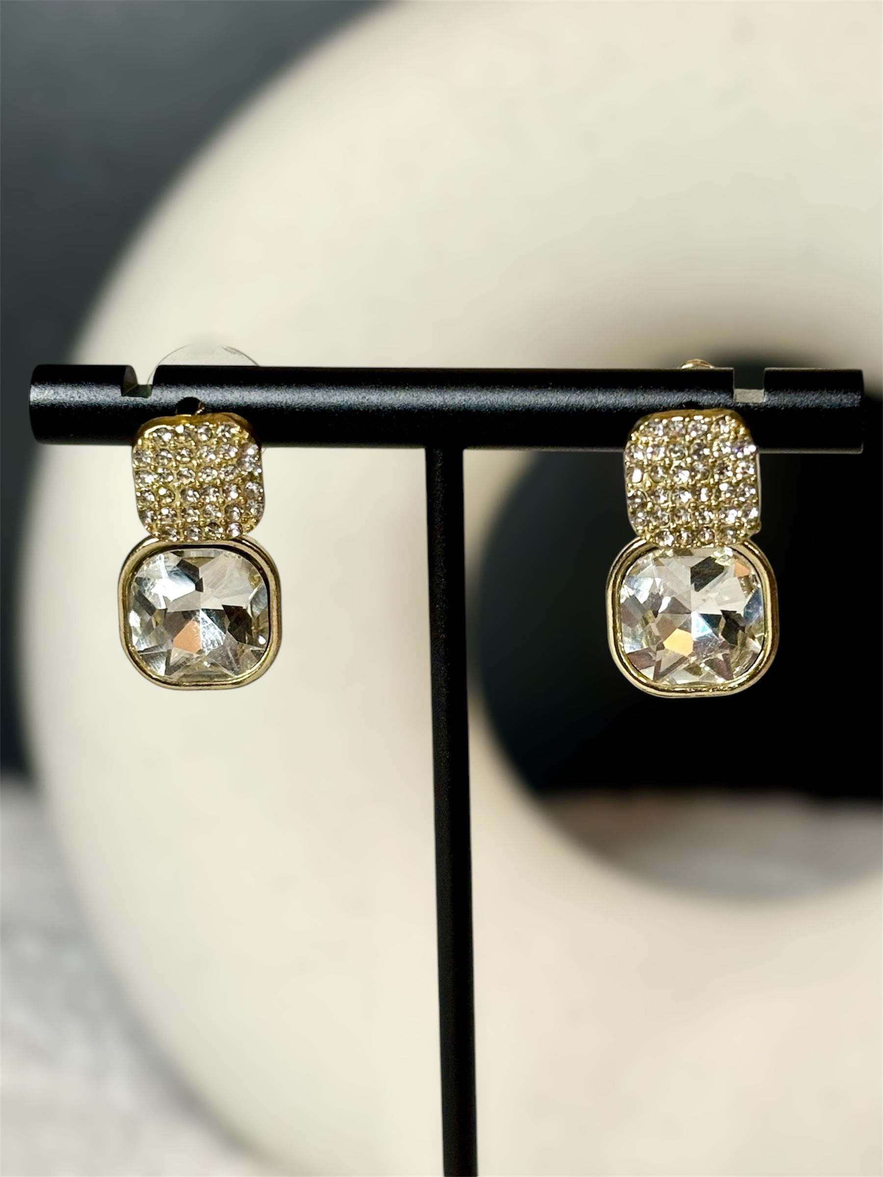 Square Mirage Crystal Earrings