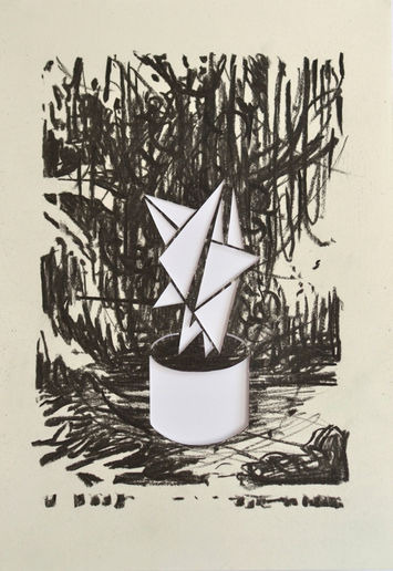 11. Matthias Moravek, _Moderniste II_, Kohle auf Papier, Cutout, 30 x 20 cm, 2016.jpg