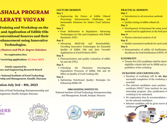 Hands-on Training and Workshop on the Processing and Application of Edible Oils