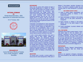 Climate Smart Sericulture – 2022: Approaches for Sustainable Sericulture