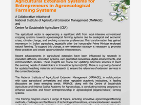 Agricultural Extension Systems for Entrepreneurs in Agroecological Farming Systems, 5-Day, Starting Date:  Monday, 16th of September 2024  