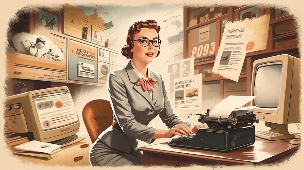 A confident female digital marketer working on a laptop surrounded by creative digital tools, representing the growing influence of women in the digital marketing industry