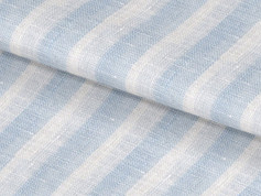 LH3101-52 pale blue and white thick striped linen shirting