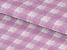 LH3101-68 thick checkered pink white linen shirting