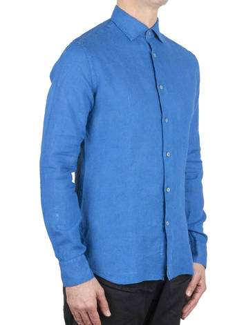 blue  linen shirt for men