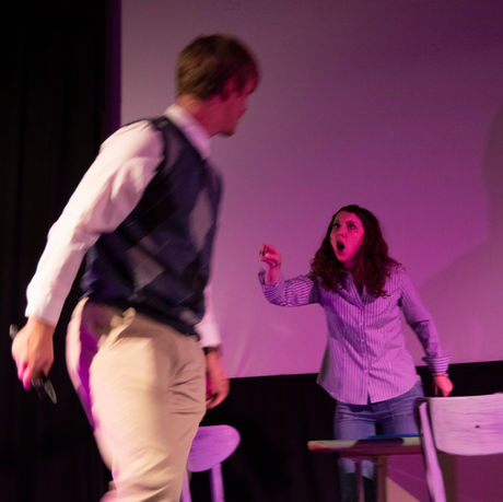 (left to right) Abe Arends as Dan, Morgan Brenner as Diana