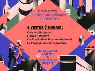 affiche officielle des journées du patrimoine 2026 avec la liste des visites Ô Marais proposées