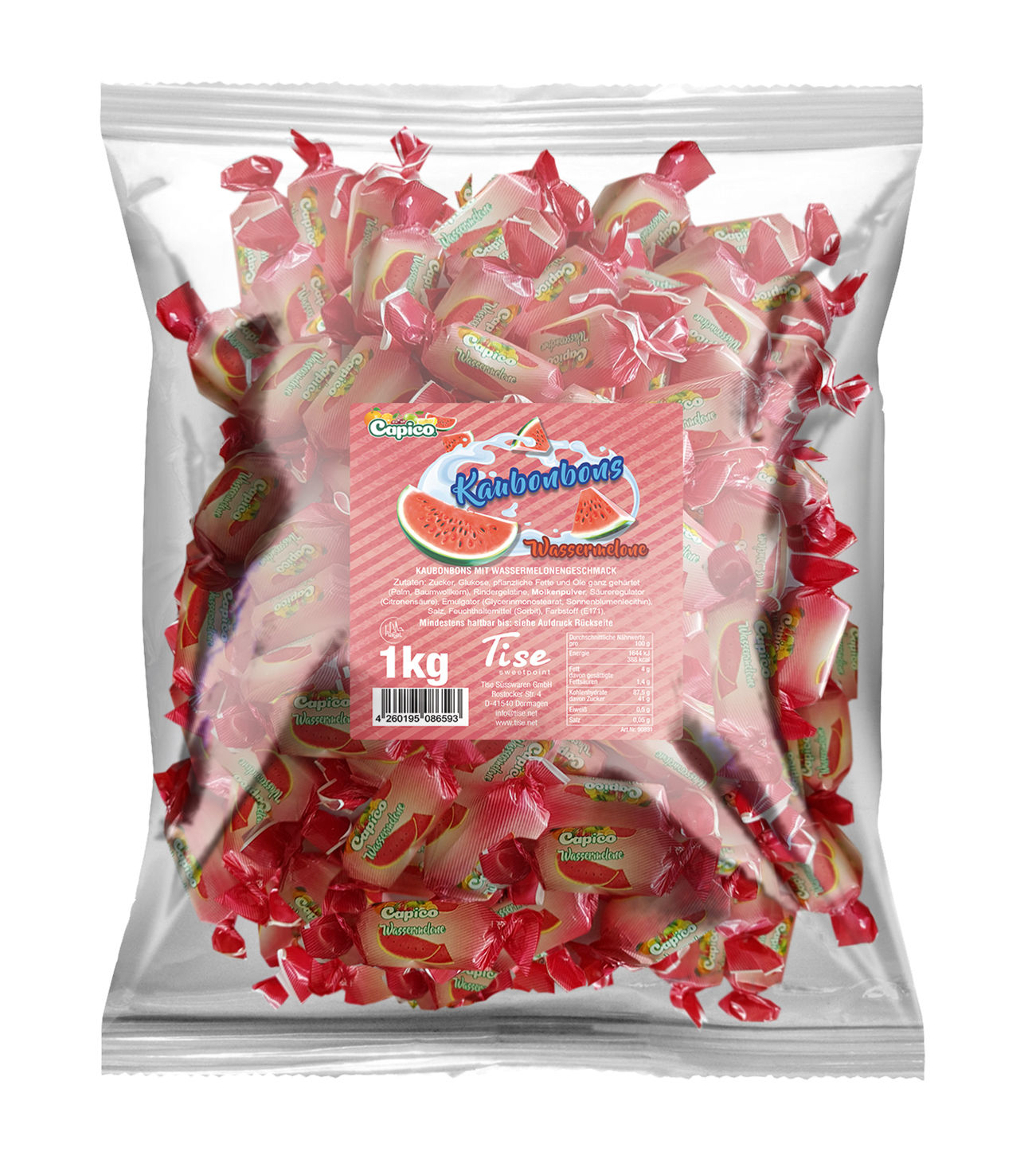 Kaubonbon Wassermelone Beutel (1kg)
