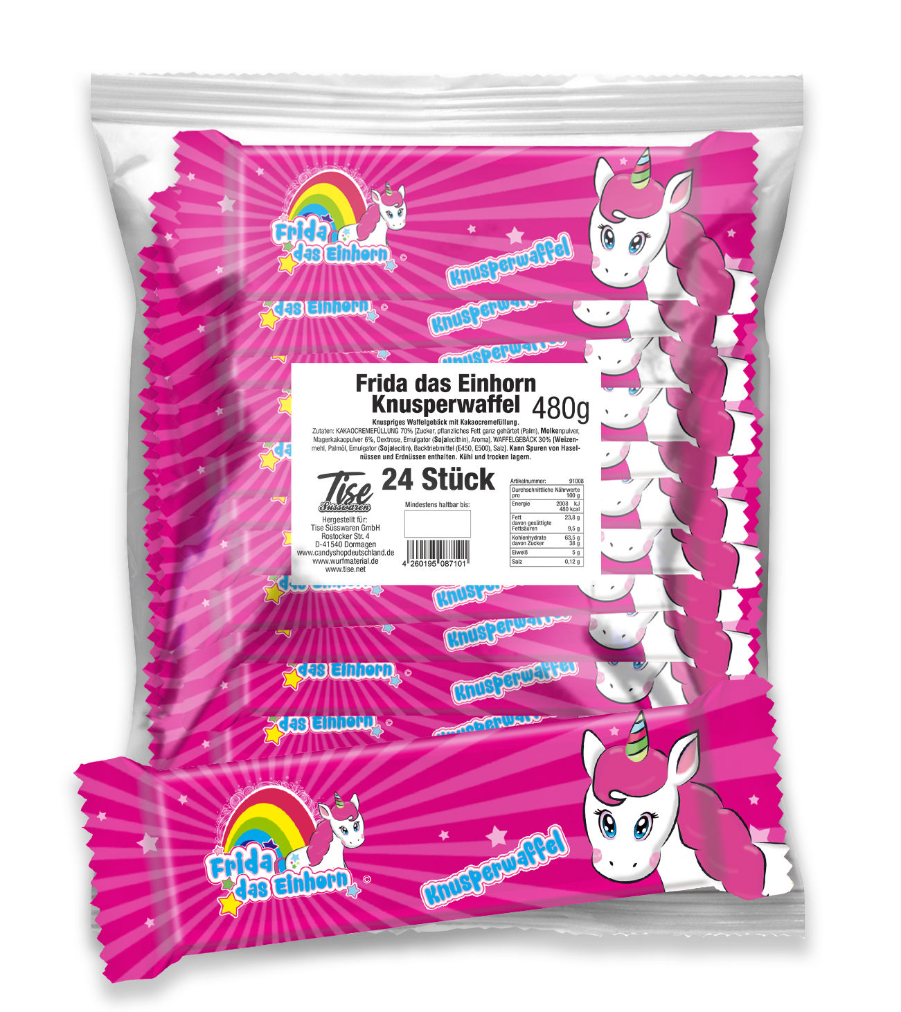 Frida Einhorn Waffelriegel 24x20g (480g)