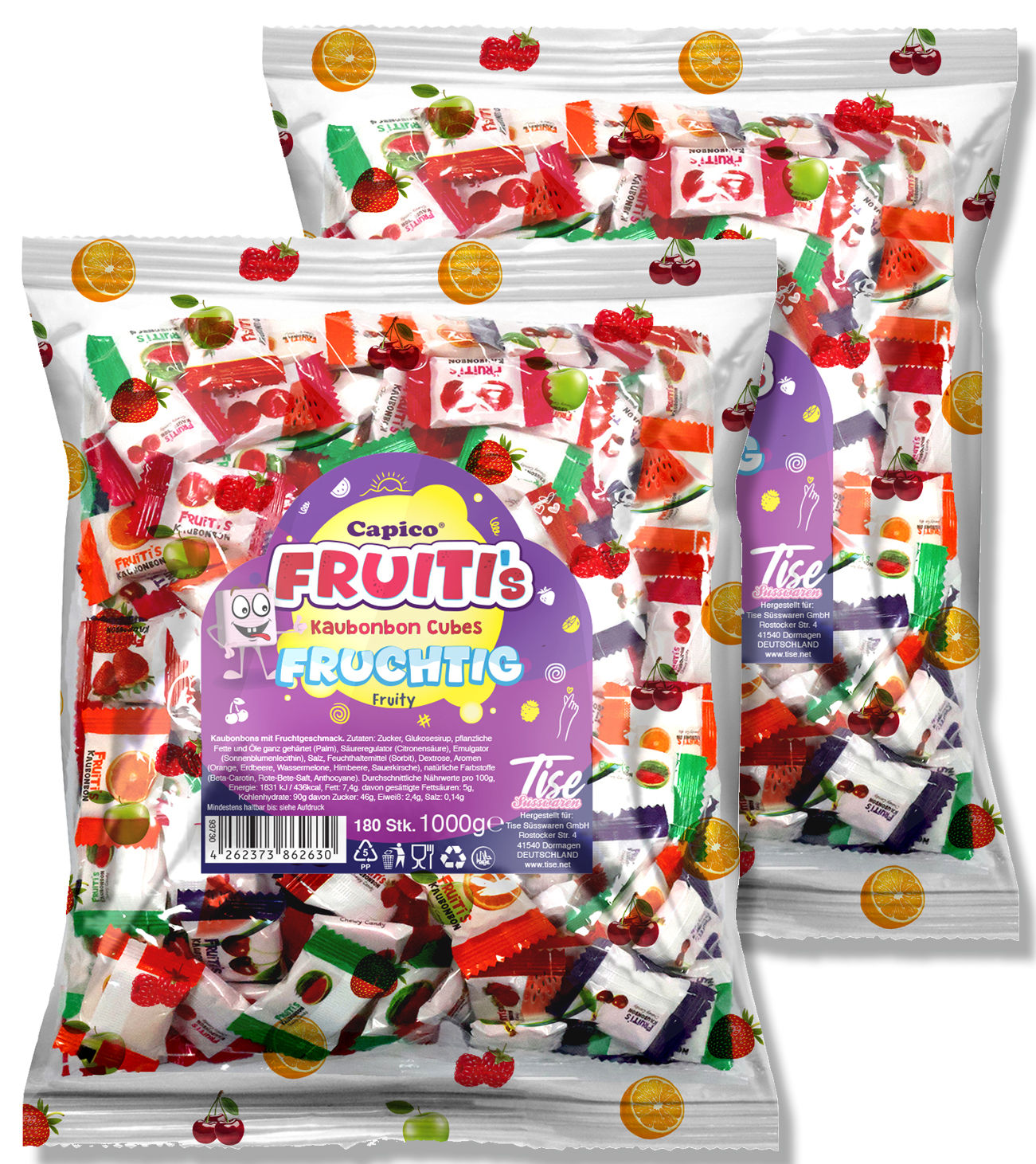 Capico Fruiti's Kaubonbon Cubes (8 x 1000g)