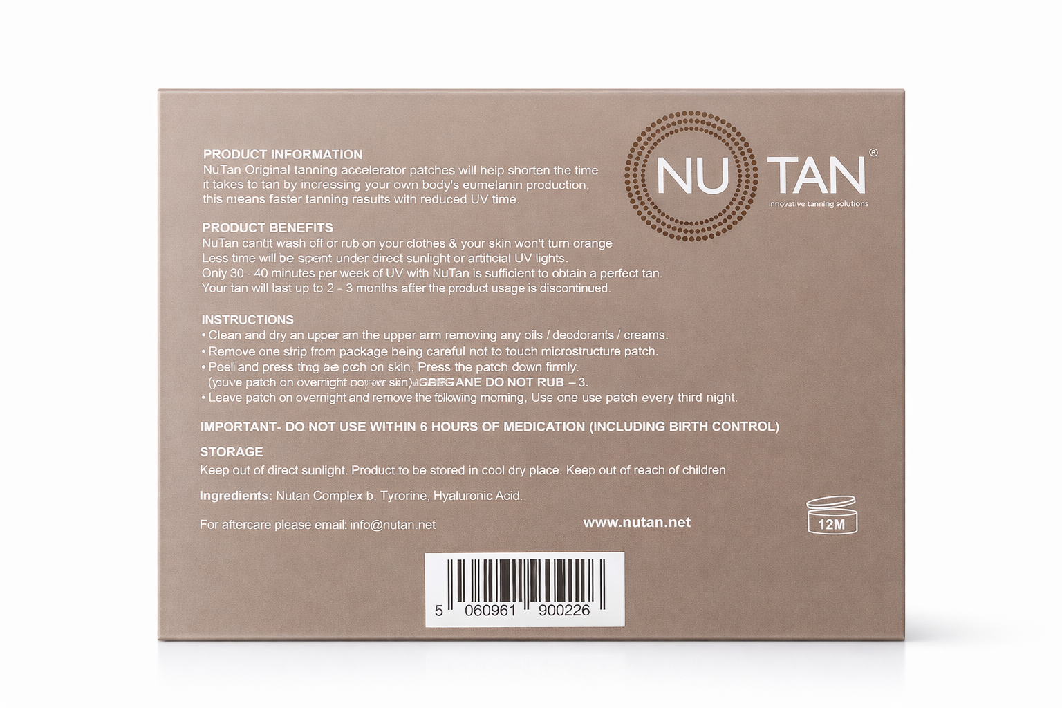 Nu-Tan Tanning Patches 12 Patches / 3 Pouches