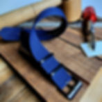 NATO G10® Ribbed Nylon - BLUE Stainless Steel Black PVD Buckles