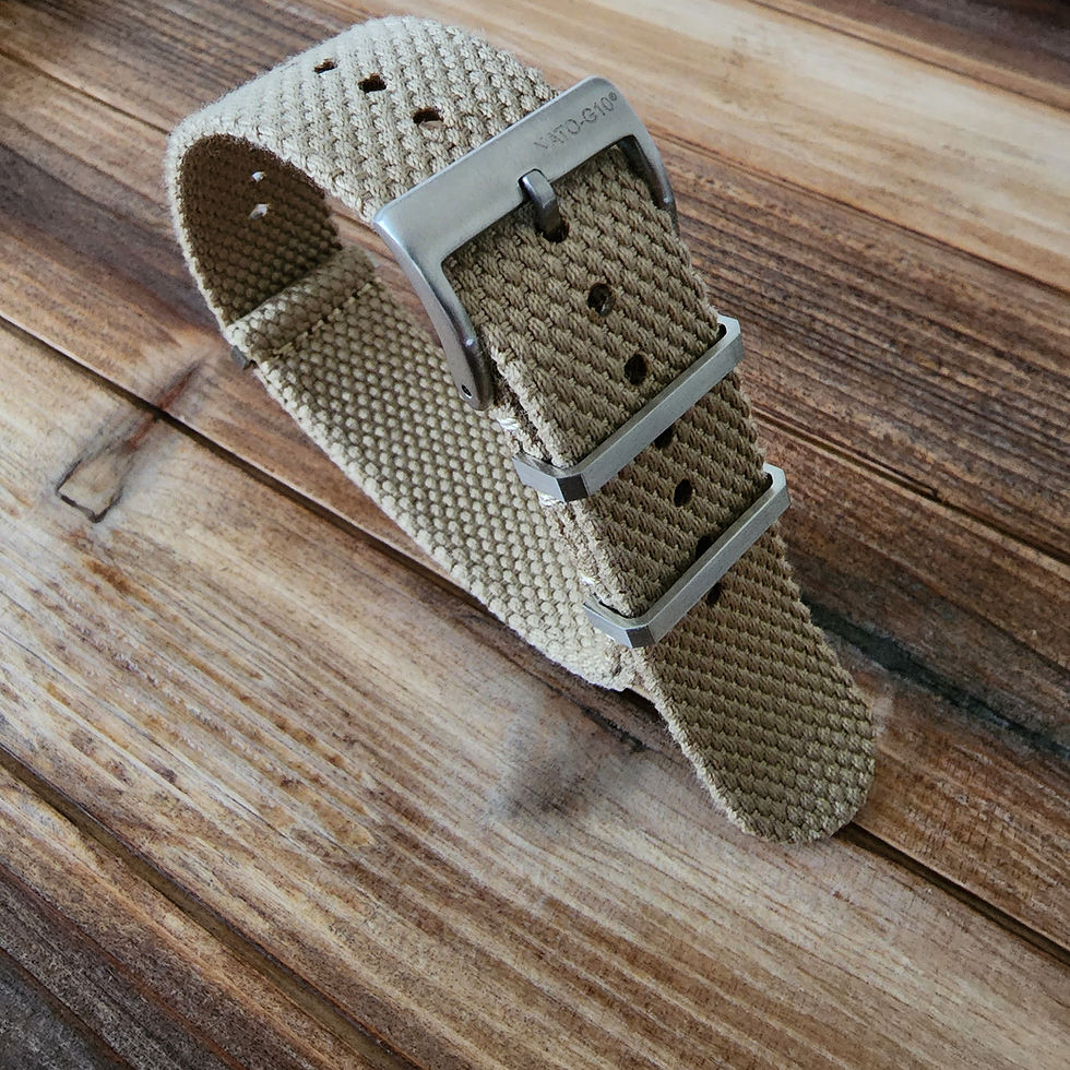 NATO® Hemp Nylon Khaki Tan - Ultra Soft Flexible Nylon Hemp Weave. Various Styles and Sizes from 20mm and 22mm