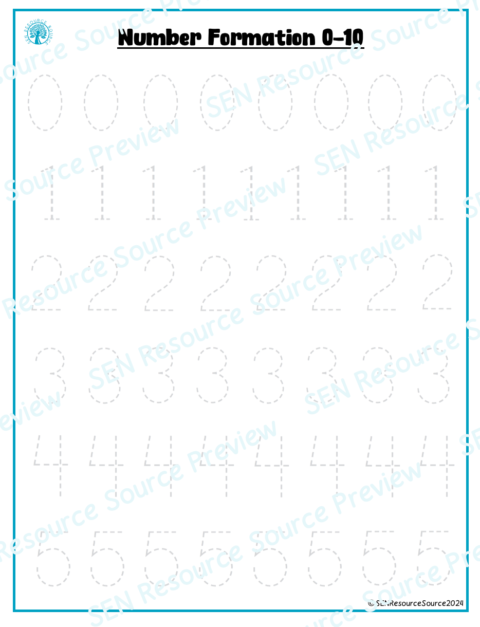 Thumbnail: Number Formation Activity Booklet