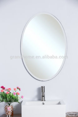 Custom-Decorative-oval-cheap-Frameless-Beveled-Glass