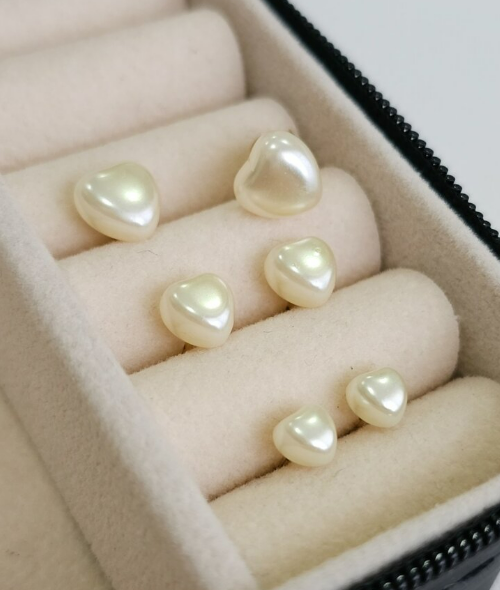 Brinco Trio Coração Pérola