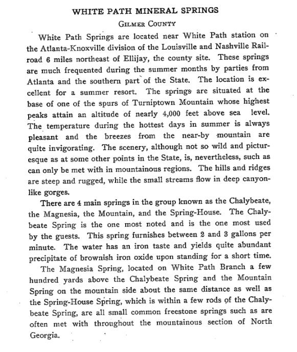 The four springs of the Whitepath Property
