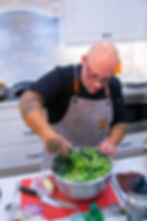 Private Chef Adam Sandroni in a 30a kitchen in Santa Rosa Beach, Florida