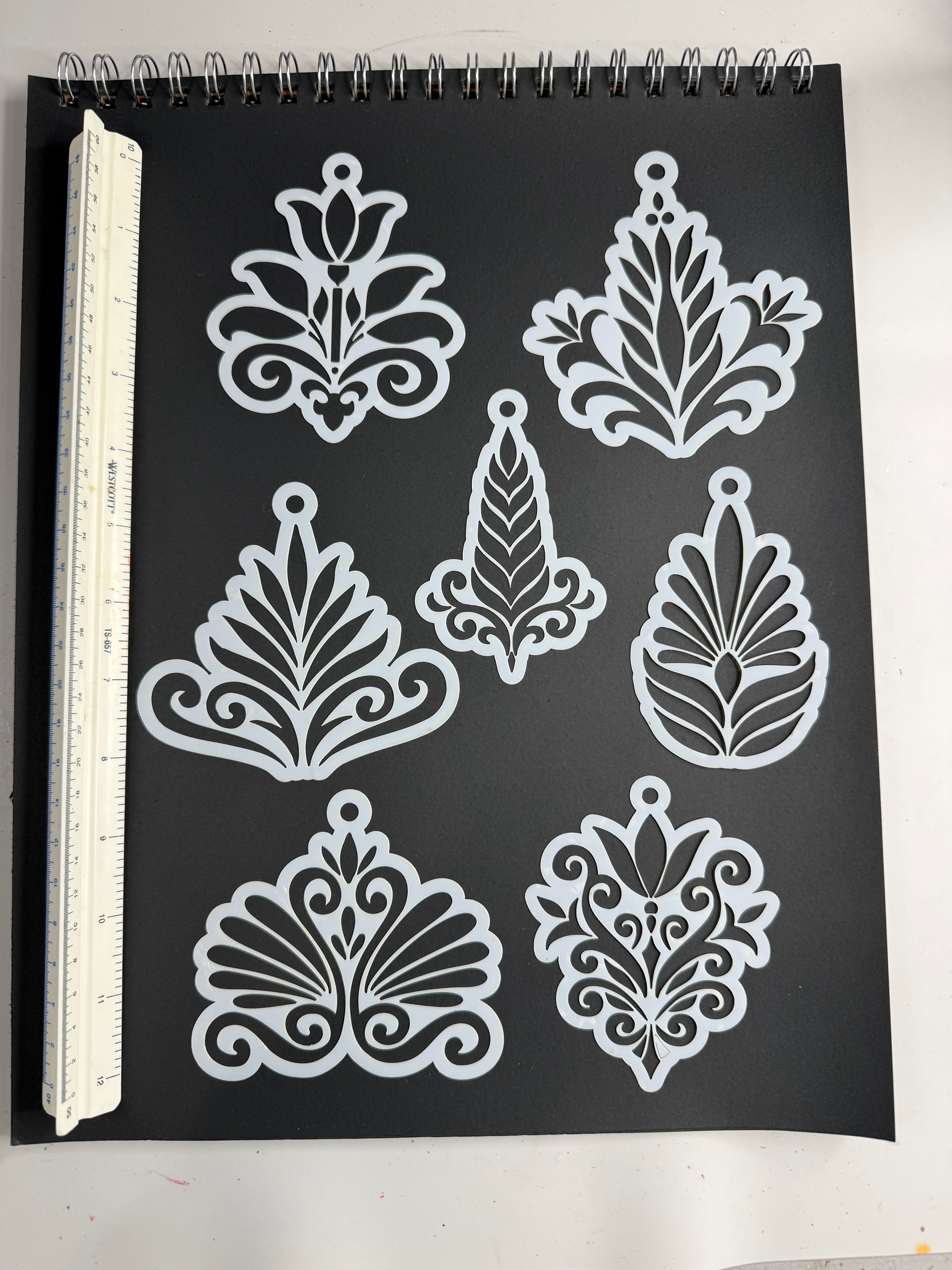 ART NOUVEAU Motif Stencils Set of SEVEN
