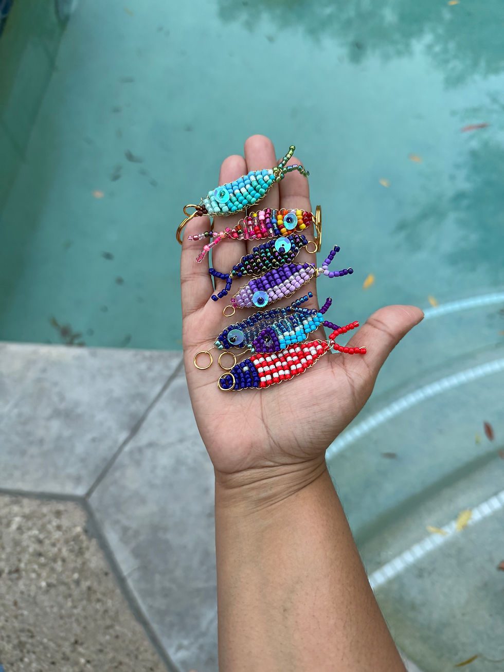 Thumbnail: Beaded Fish Keychain or Bag Charm