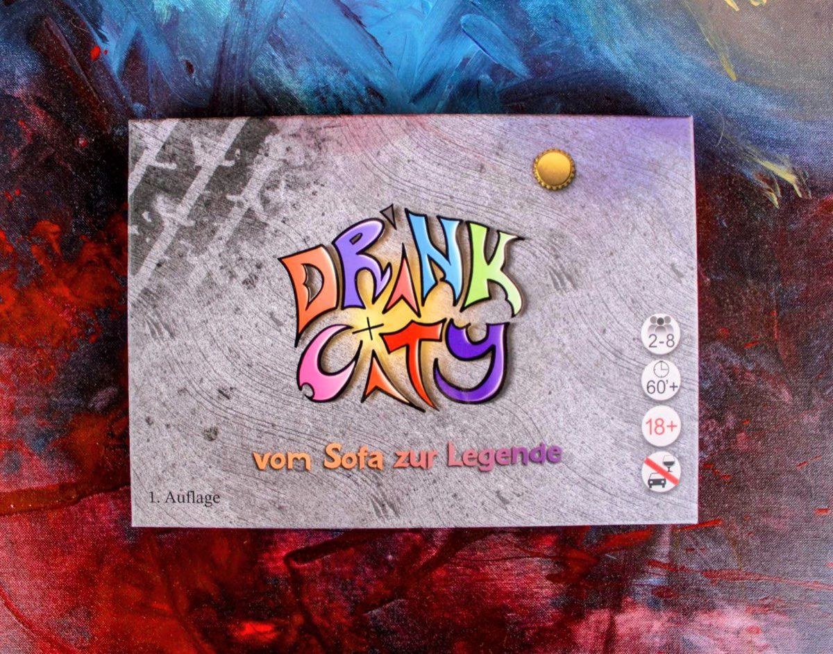 Drink City Brettspiel – Spielschachtel Vorderseite