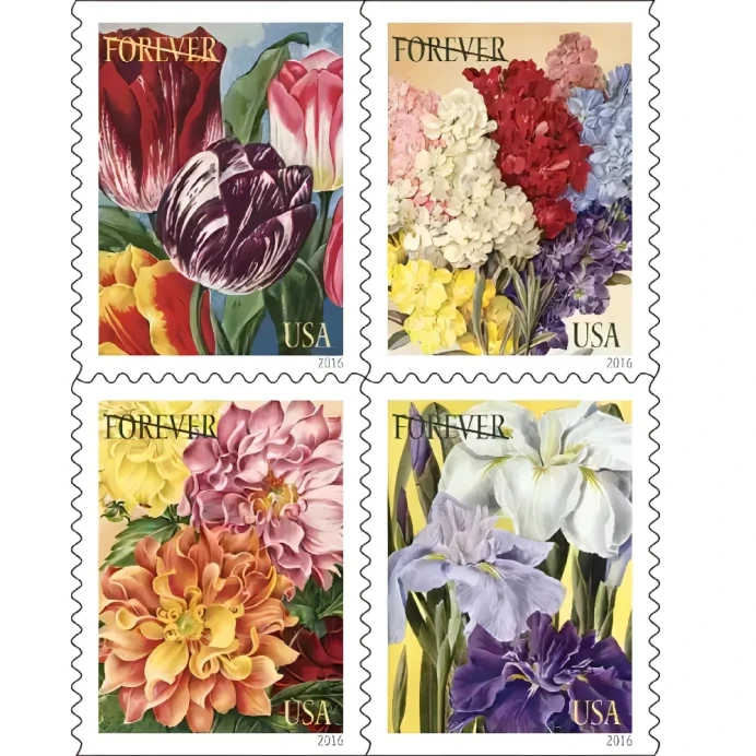 Botanical Art Stamps 2016 Forever Stamps 100 pcs Stamps