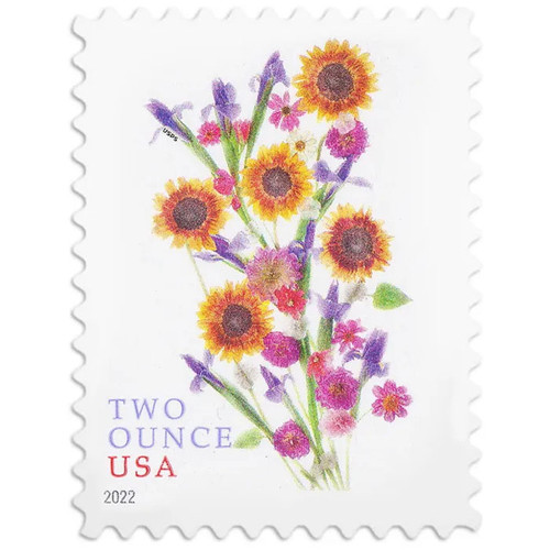 Sunflower Bouquet Stamps 2022 TwoOunce Forever Stamps 100pcs Stamps