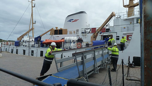 Scillonian III docks at St Mary's quay, Isles of Scilly