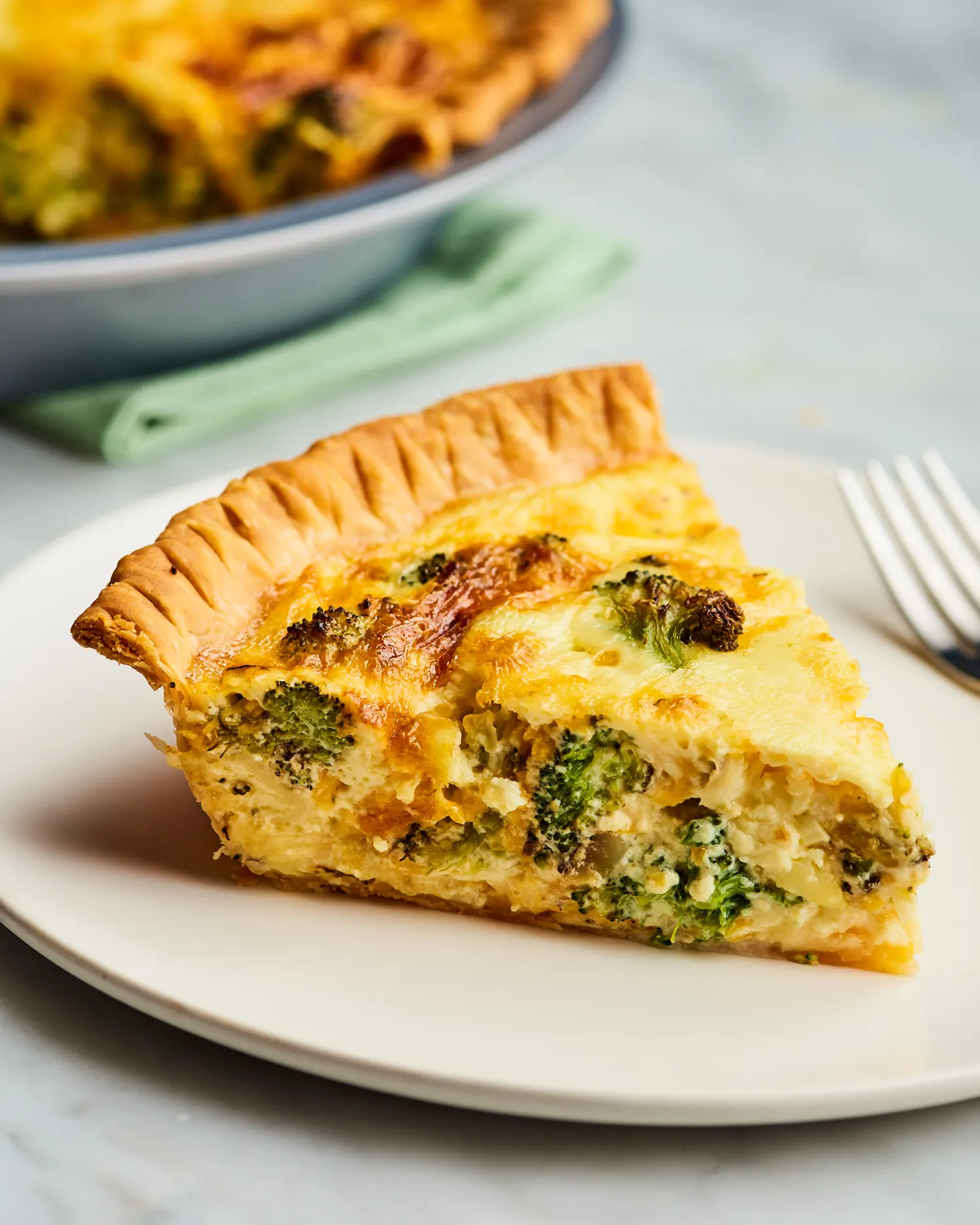 Broccoli and Cheddar Quiche