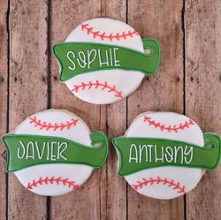 Baseballs with banners