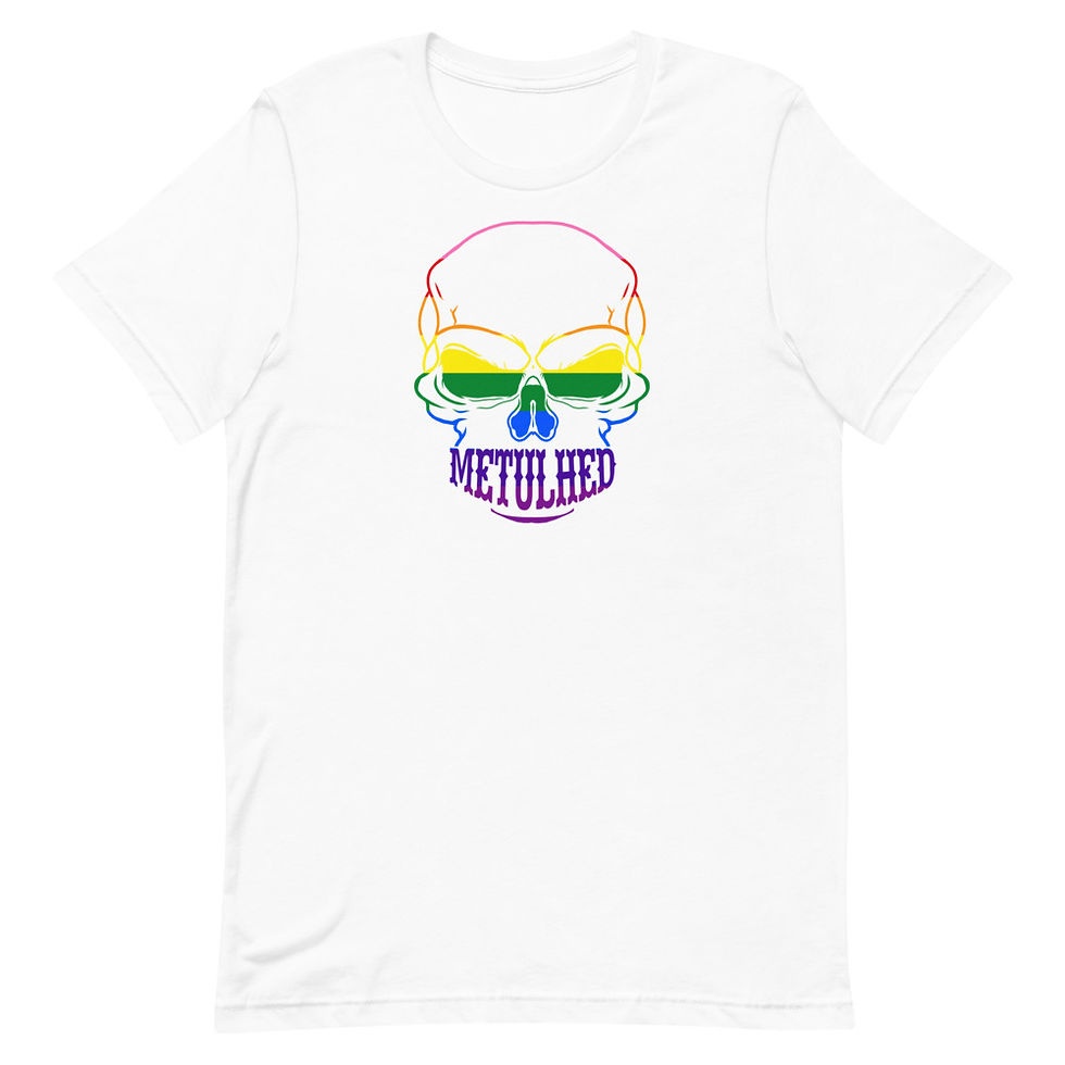Miniaturbild: Metulhed Skull Rainbow Pride Short-Sleeve T-Shirt