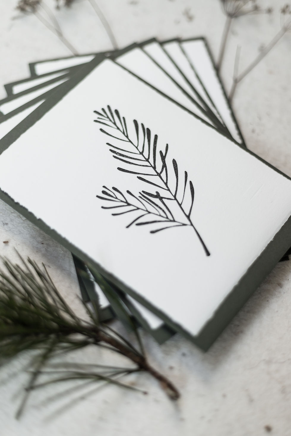 Thumbnail: 5 Christmas cards | green