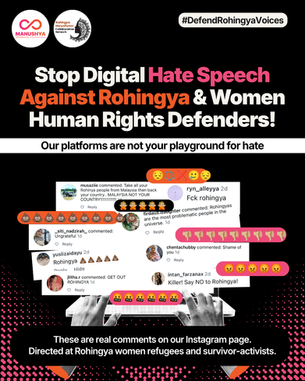 #๐ฟ๐๐๐๐ฃ๐๐๐ค๐๐๐ฃ๐๐ฎ๐๐๐ค๐๐๐๐จ! โ Solidarity with Rohingya WHRDs on the International Day of Countering Hate Speech
