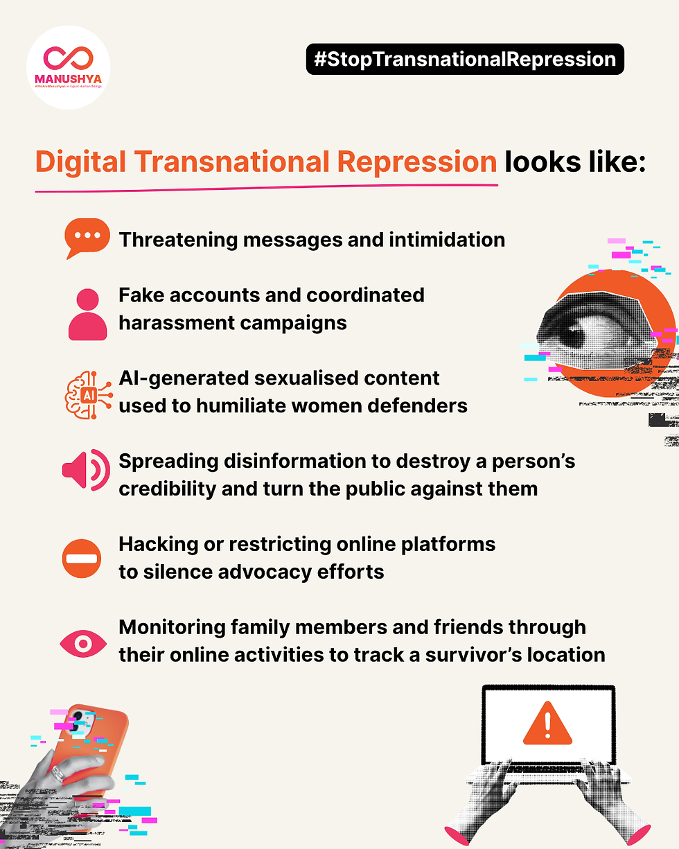 #StopTransnationalRepression! 📱 Exile should mean safety. But for women defenders like Bopha, the attacks just moved online.