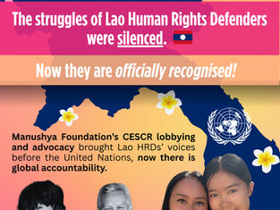 The Result of Manushya's Courageous Advocacy & Lobbying at CESCR: A Victory for All Lao Human Rights Defenders! 🇱🇦