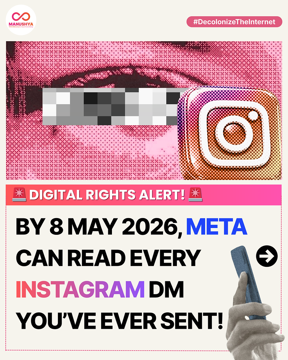 ⚠️ 𝘿𝙄𝙂𝙄𝙏𝘼𝙇 𝙍𝙄𝙂𝙃𝙏𝙎 𝘼𝙇𝙀𝙍𝙏! ⚠️ By 8 May 2026, Meta can read every Instagram DM you’ve ever sent.