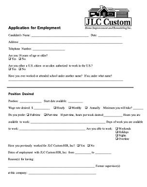 Full Employment Application