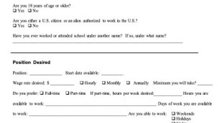 Full Employment Application