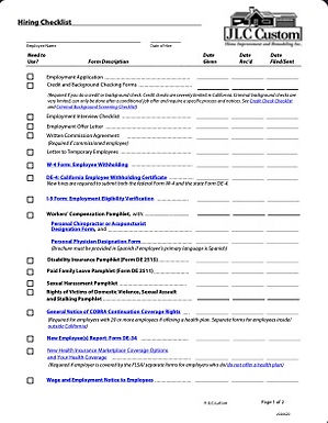 New Hire Checklist