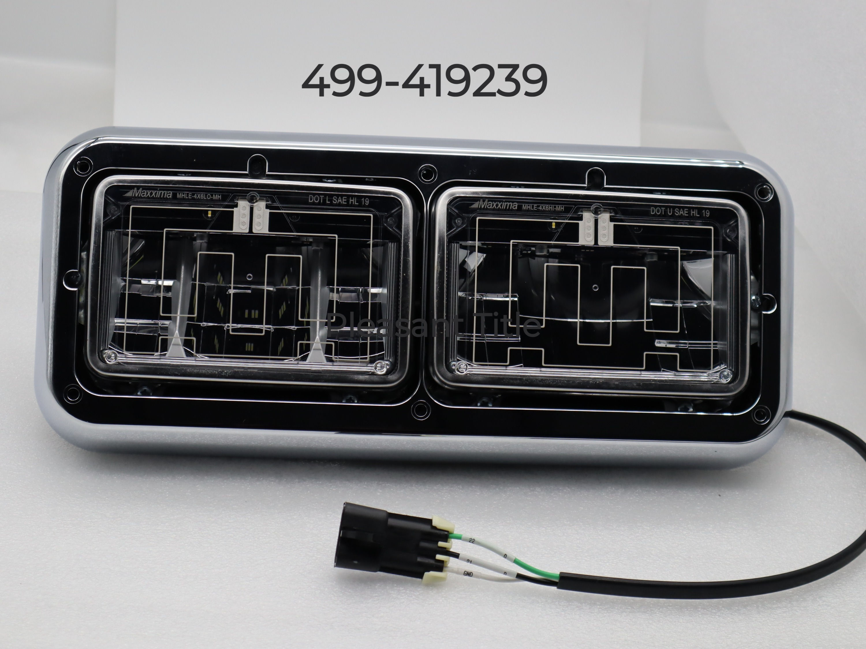 Small rectangular dual 4 x 6" Left hand headlight assembly -heated lens