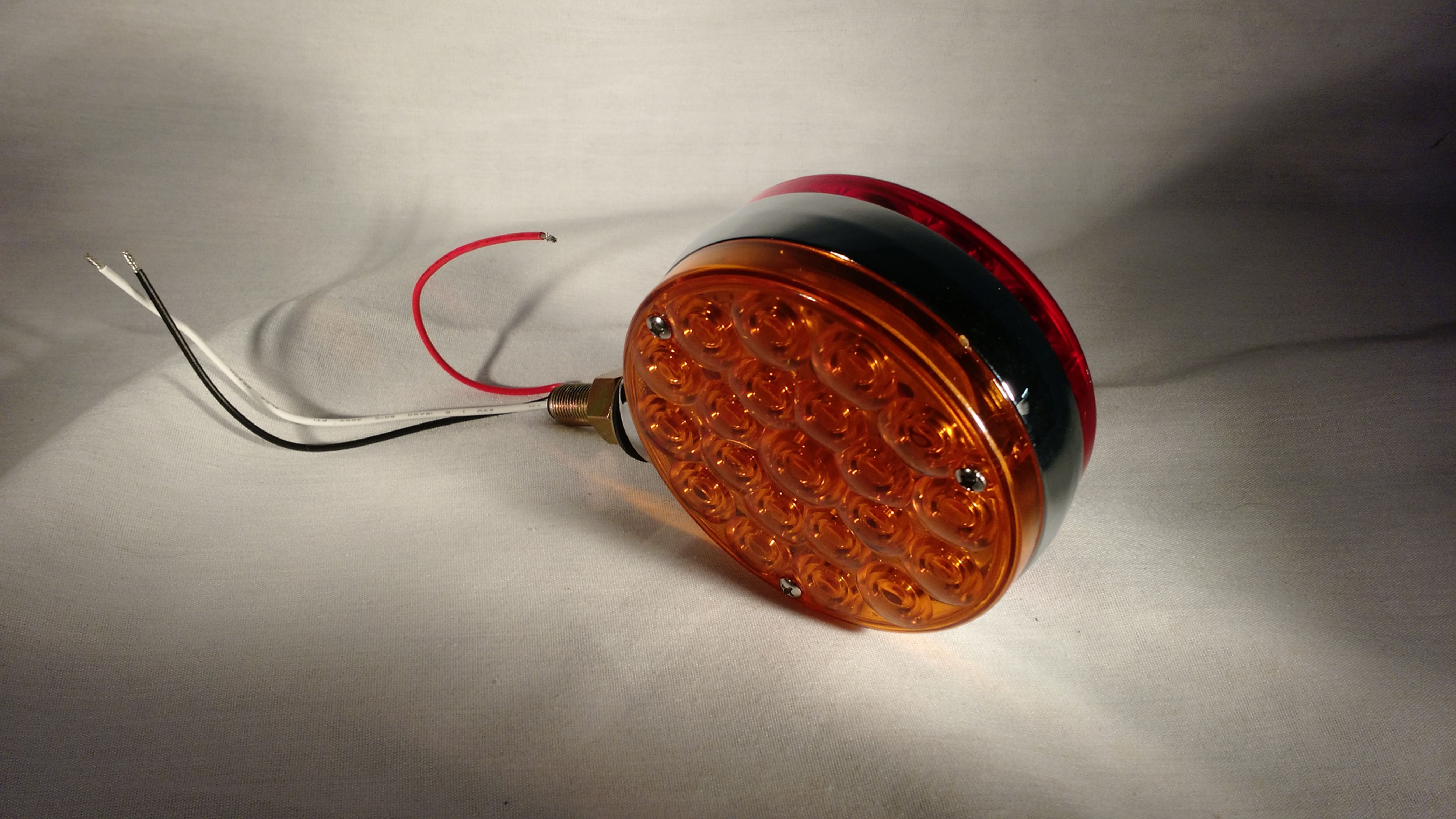 T/S - Double Face - Chrome Housing - Amber/Red - 21 LED