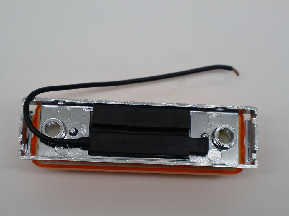 Thumbnail: C/M Rectangular Surface Mount  Amber Lens with Chrome Base  3 Super LEDS