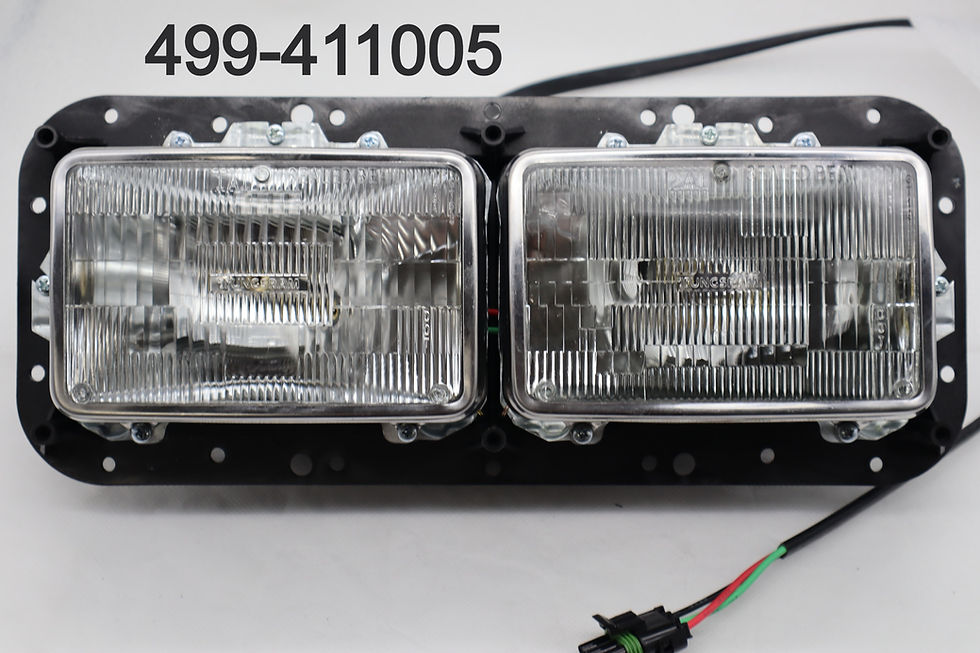 Thumbnail: Left hand dual rectangular headlight assembly fits multiple trucks