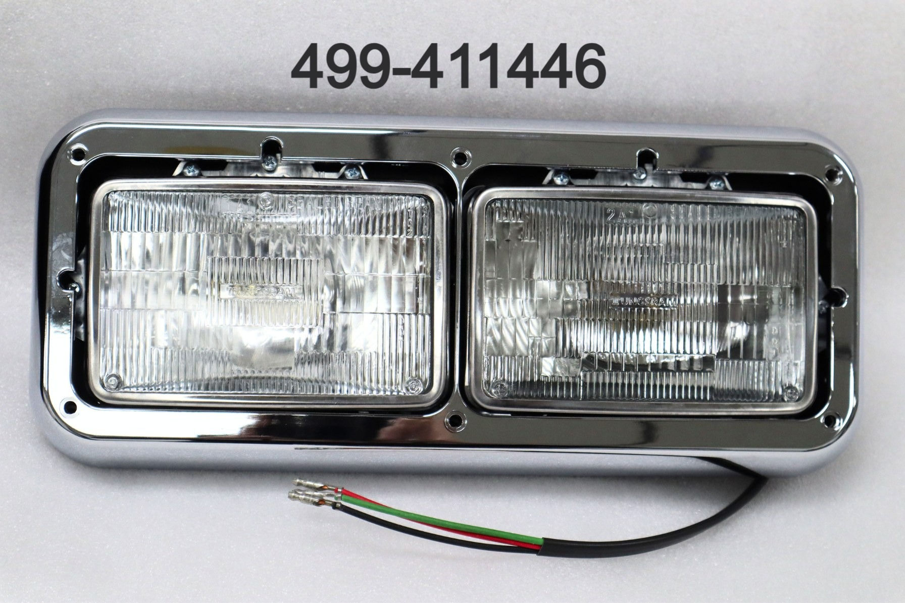 Dual 4 x 6" headlight assembly sealed beam bulb Passenger side