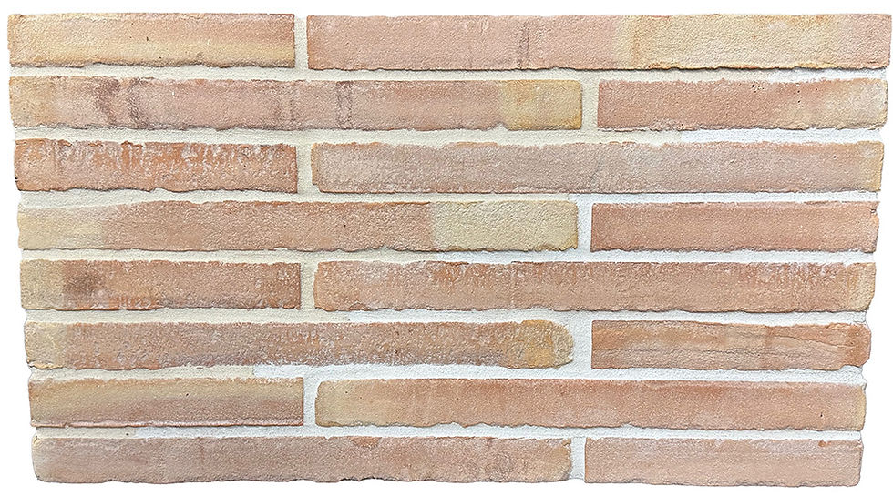 Suffolk Terracotta - Delicate apricot, ivory and coral coloured ultralinear brick.