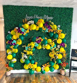 front entrance flower wall