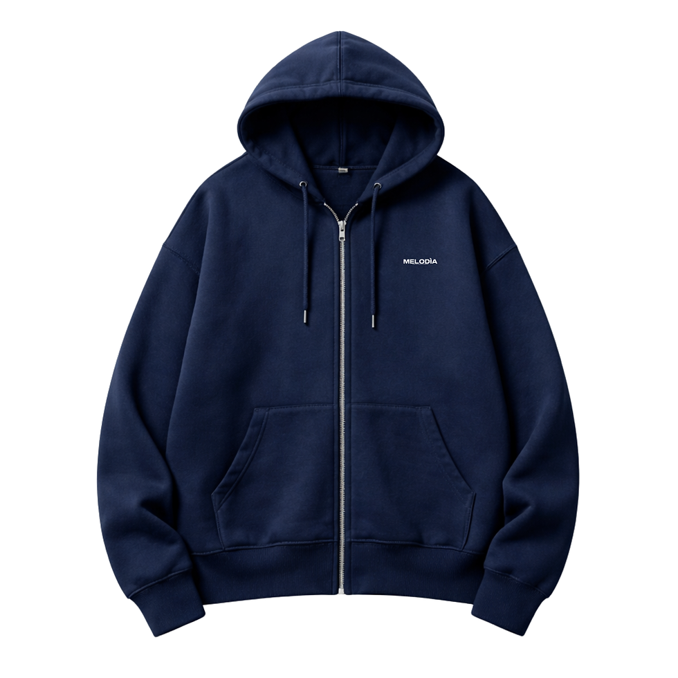 Miniature : Sweat veste zippée  MELODÌA noir/bleu marine