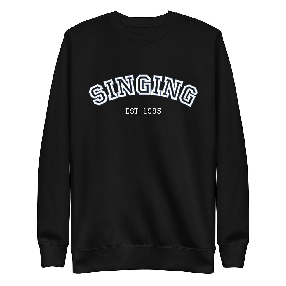 Thumbnail: SINGING • EST. 1995 | Varsity Crewneck (Unisex Premium Fleece)